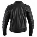 Men’s Black Studded Leather Biker Jacket