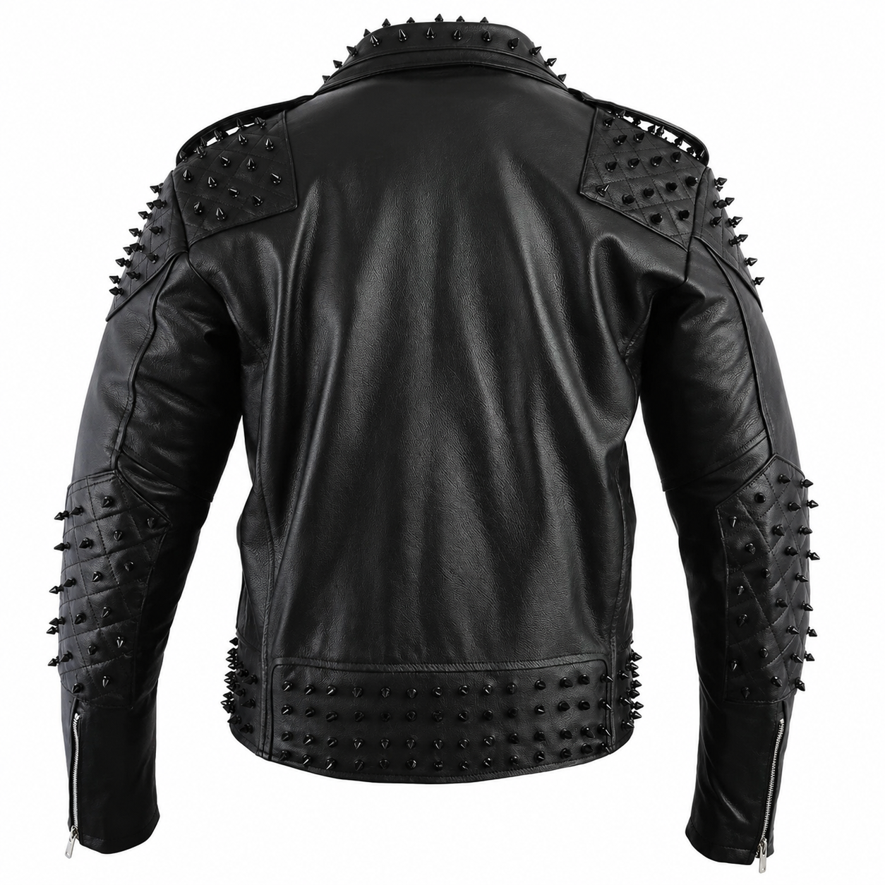 Men’s Black Studded Leather Biker Jacket