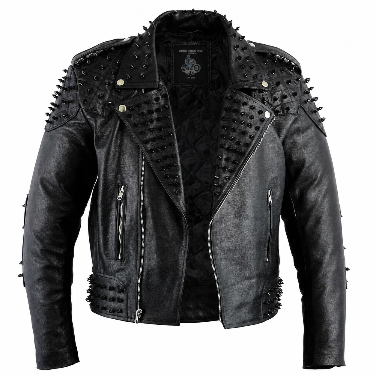 Men’s Black Studded Leather Biker Jacket