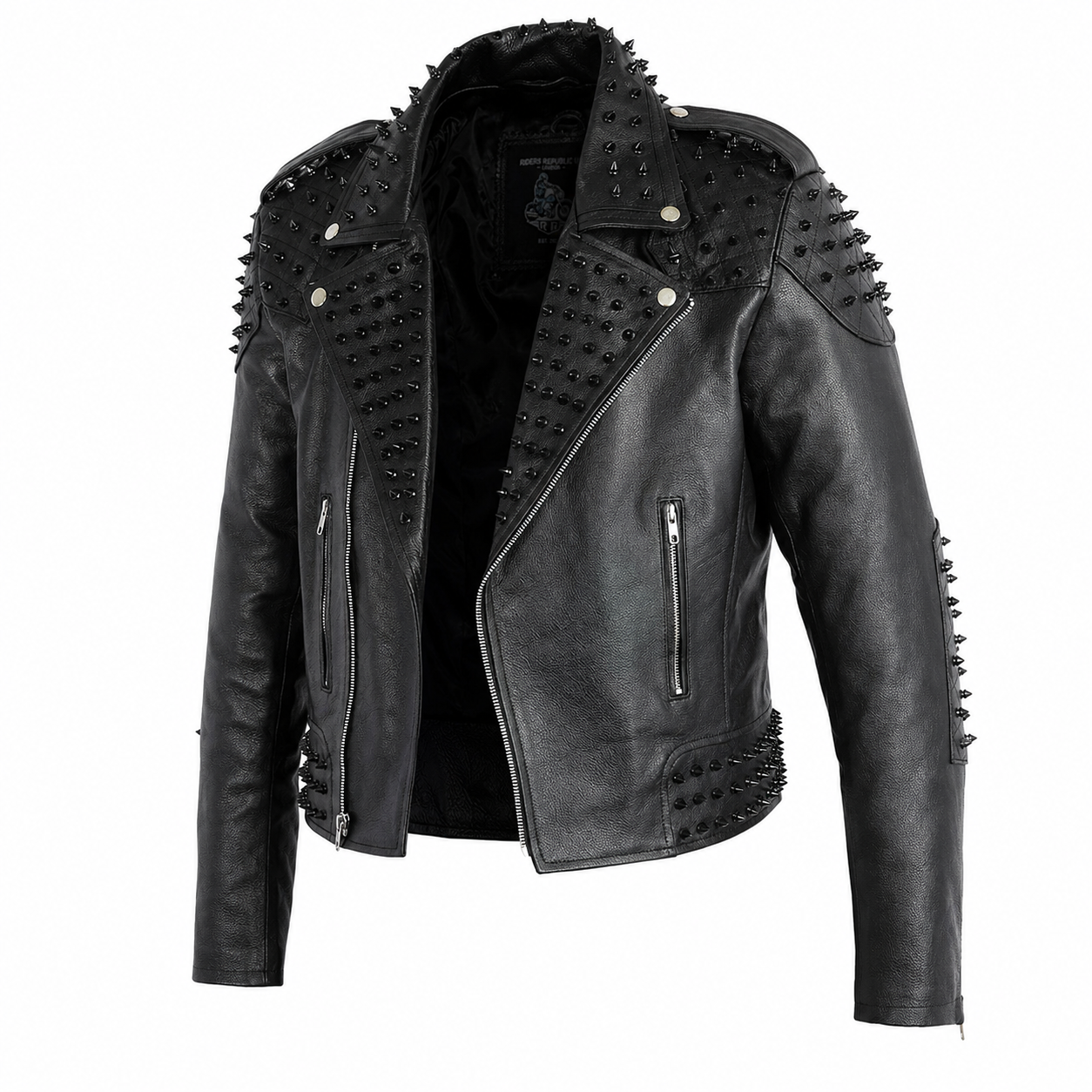 Men’s Black Studded Leather Biker Jacket